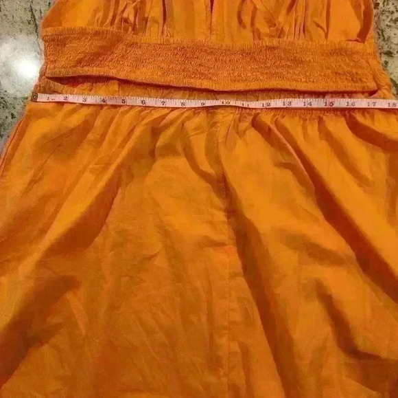 NWT Women's long summer dress with open back, orange, size large - Picture 7 of 12